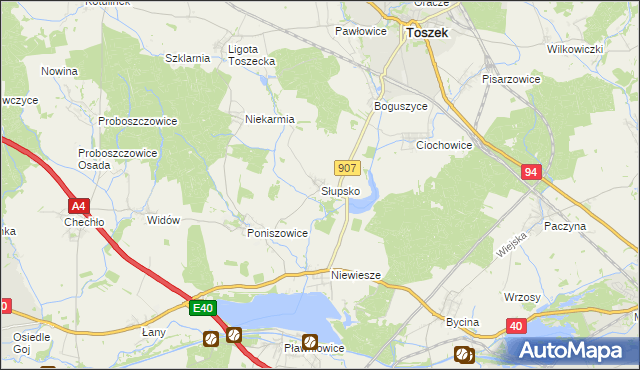 mapa Słupsko gmina Rudziniec, Słupsko gmina Rudziniec na mapie Targeo