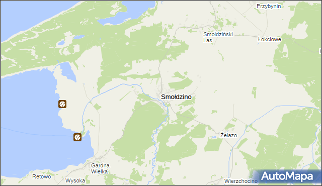 mapa Smołdzino powiat słupski, Smołdzino powiat słupski na mapie Targeo