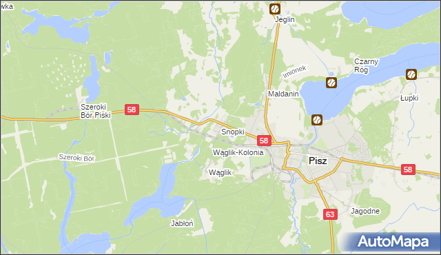 mapa Snopki, Snopki na mapie Targeo