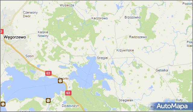 mapa Stręgiel, Stręgiel na mapie Targeo