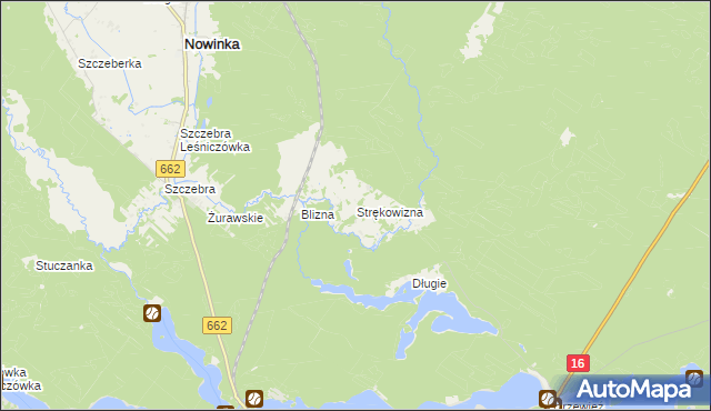 mapa Strękowizna, Strękowizna na mapie Targeo