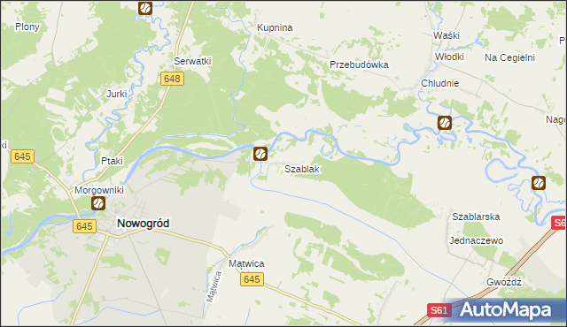 mapa Szablak, Szablak na mapie Targeo