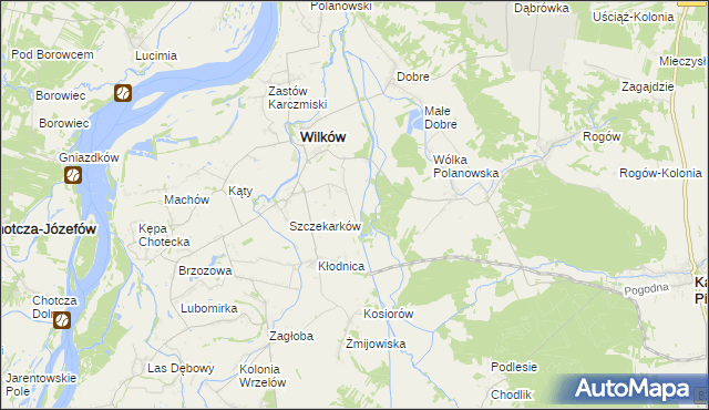 mapa Szczekarków-Kolonia, Szczekarków-Kolonia na mapie Targeo