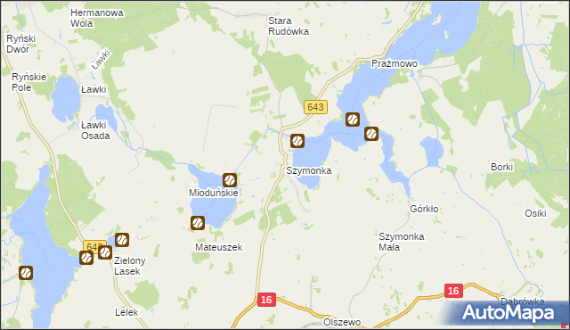 mapa Szymonka, Szymonka na mapie Targeo