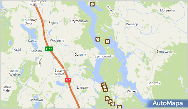 mapa Szymonówko, Szymonówko na mapie Targeo