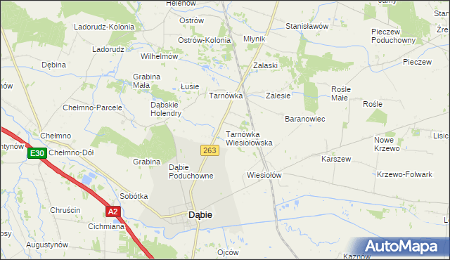 mapa Tarnówka Wiesiołowska, Tarnówka Wiesiołowska na mapie Targeo