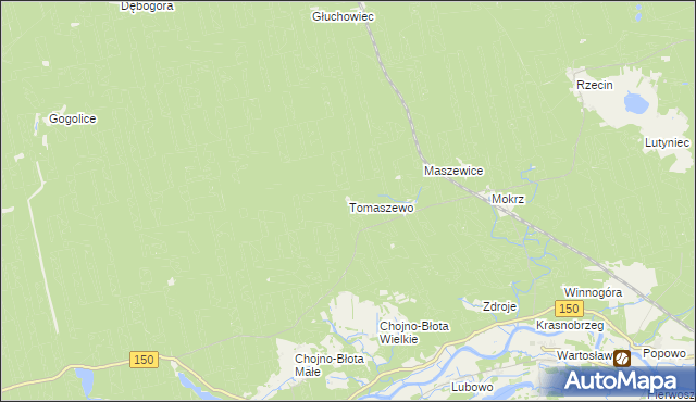 mapa Tomaszewo gmina Wronki, Tomaszewo gmina Wronki na mapie Targeo