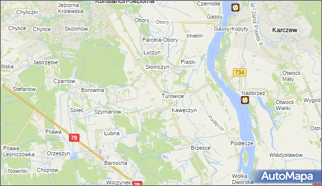 mapa Turowice gmina Konstancin-Jeziorna, Turowice gmina Konstancin-Jeziorna na mapie Targeo