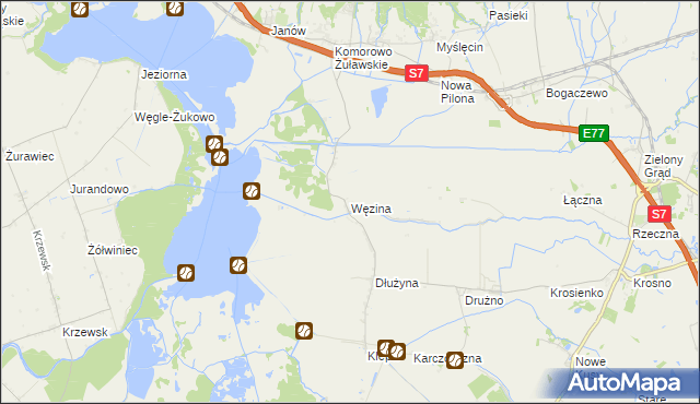 mapa Węzina, Węzina na mapie Targeo