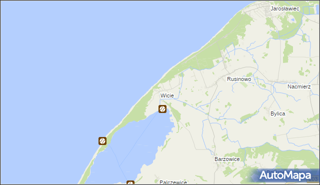 mapa Wicie gmina Darłowo, Wicie gmina Darłowo na mapie Targeo