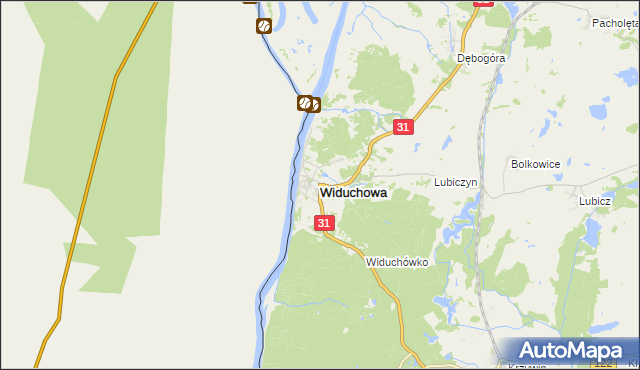 mapa Widuchowa powiat gryfiński, Widuchowa powiat gryfiński na mapie Targeo