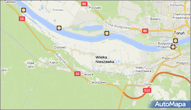 mapa Wielka Nieszawka, Wielka Nieszawka na mapie Targeo