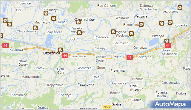 mapa Wielkie Drogi, Wielkie Drogi na mapie Targeo