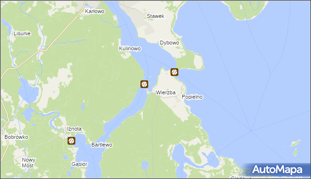 mapa Wierzba gmina Ruciane-Nida, Wierzba gmina Ruciane-Nida na mapie Targeo