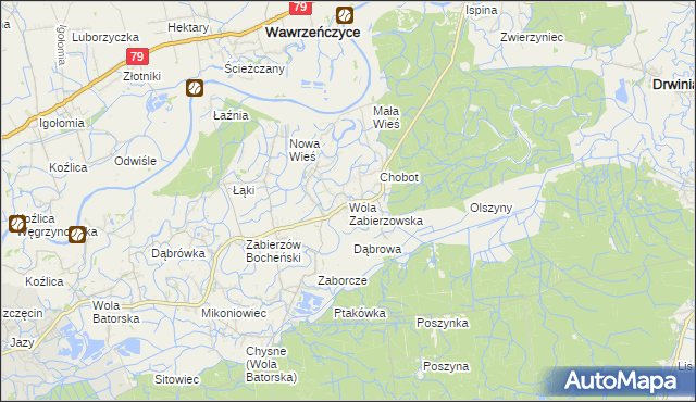 mapa Wola Zabierzowska, Wola Zabierzowska na mapie Targeo