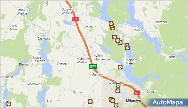 mapa Wólka Majdańska, Wólka Majdańska na mapie Targeo