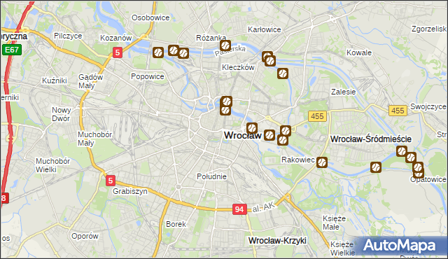 mapa Wrocławia, Wrocław na mapie Targeo