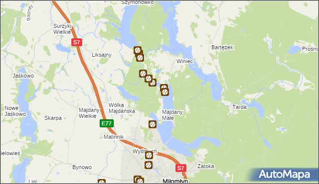 mapa Zatoka Leśna, Zatoka Leśna na mapie Targeo