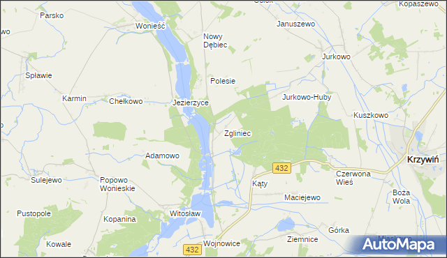 mapa Zgliniec, Zgliniec na mapie Targeo