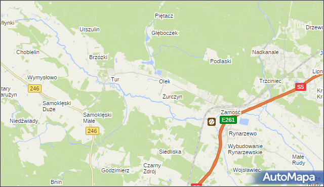 mapa Żurczyn, Żurczyn na mapie Targeo