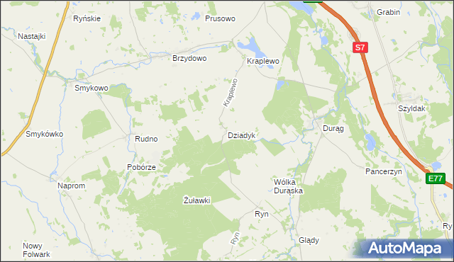 mapa Dziadyk, Dziadyk na mapie Targeo