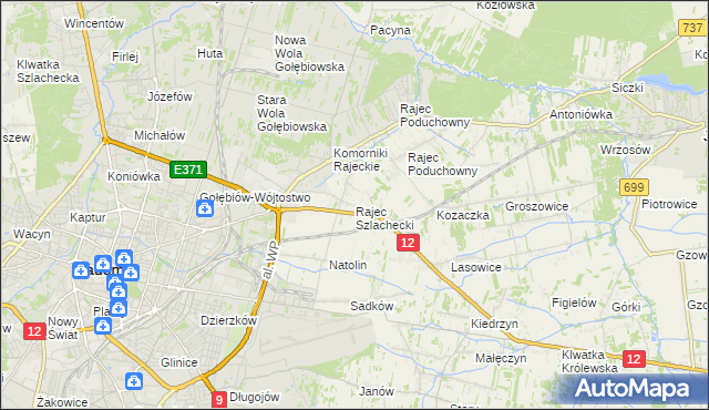 mapa Rajec Szlachecki, Rajec Szlachecki na mapie Targeo