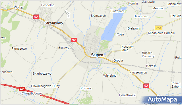 mapa Słupca, Słupca na mapie Targeo