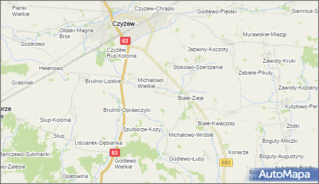 mapa Białe-Papieże, Białe-Papieże na mapie Targeo