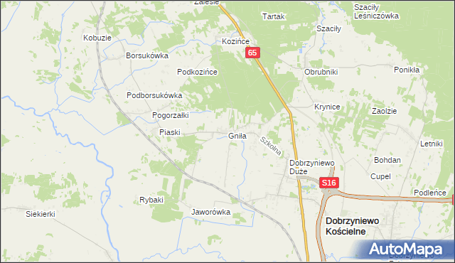 mapa Gniła, Gniła na mapie Targeo