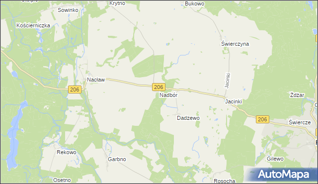 mapa Nadbór, Nadbór na mapie Targeo