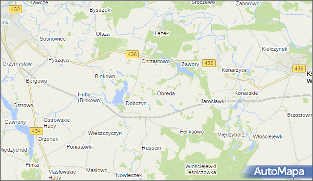 mapa Obreda, Obreda na mapie Targeo