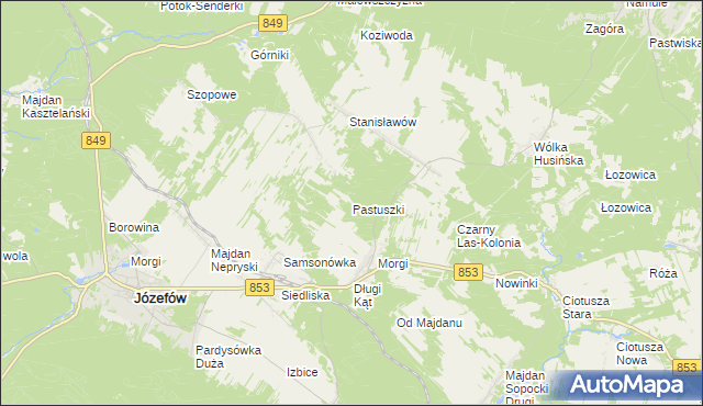 mapa Pastuszki, Pastuszki na mapie Targeo