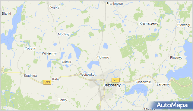 mapa Tłokowo, Tłokowo na mapie Targeo