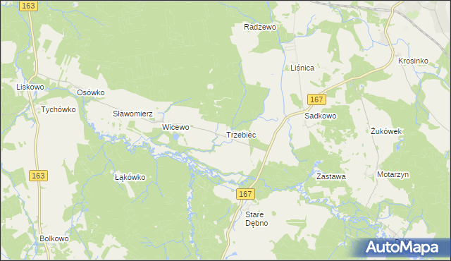 mapa Trzebiec, Trzebiec na mapie Targeo