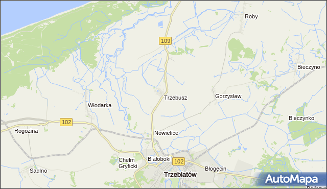 mapa Trzebusz, Trzebusz na mapie Targeo