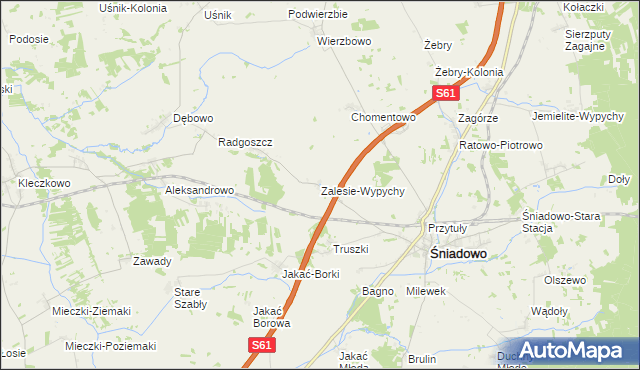 mapa Zalesie-Wypychy, Zalesie-Wypychy na mapie Targeo