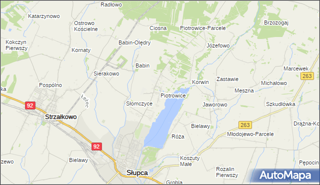 mapa Piotrowice gmina Słupca, Piotrowice gmina Słupca na mapie Targeo