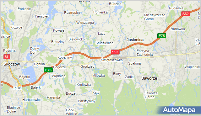 mapa Świętoszówka, Świętoszówka na mapie Targeo