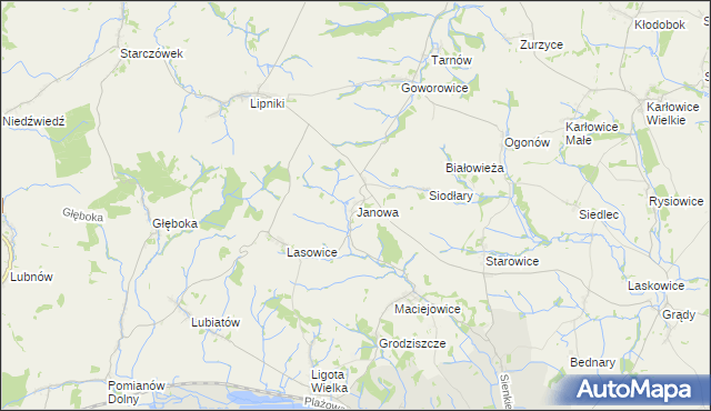 mapa Janowa gmina Otmuchów, Janowa gmina Otmuchów na mapie Targeo