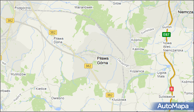 mapa Piława Górna, Piława Górna na mapie Targeo