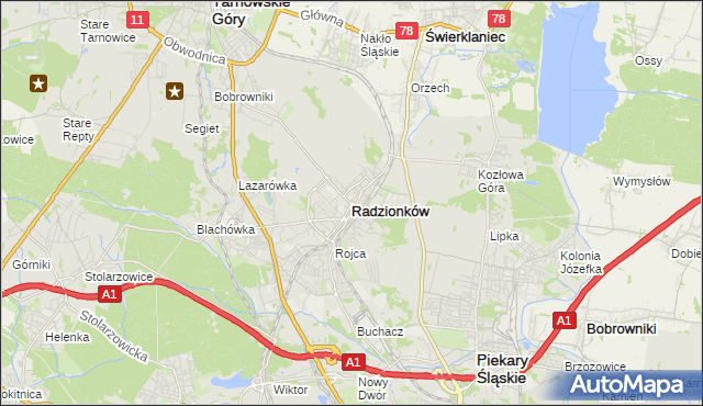 mapa Radzionków, Radzionków na mapie Targeo