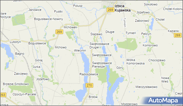 mapa Świętosławice, Świętosławice na mapie Targeo