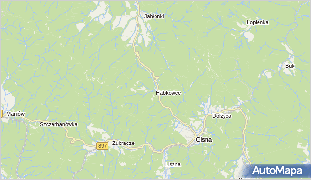 mapa Habkowce, Habkowce na mapie Targeo