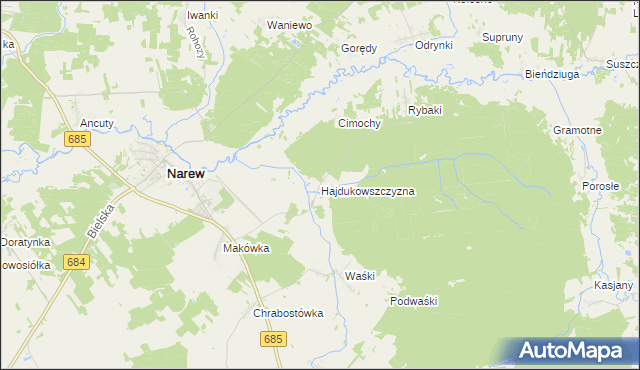mapa Hajdukowszczyzna, Hajdukowszczyzna na mapie Targeo