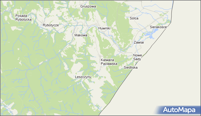 mapa Kalwaria Pacławska, Kalwaria Pacławska na mapie Targeo