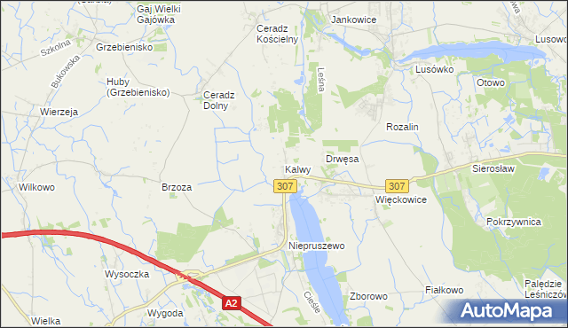 mapa Kalwy, Kalwy na mapie Targeo