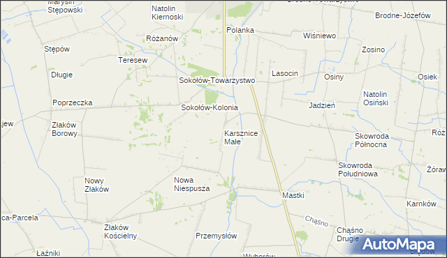 mapa Karsznice Małe, Karsznice Małe na mapie Targeo