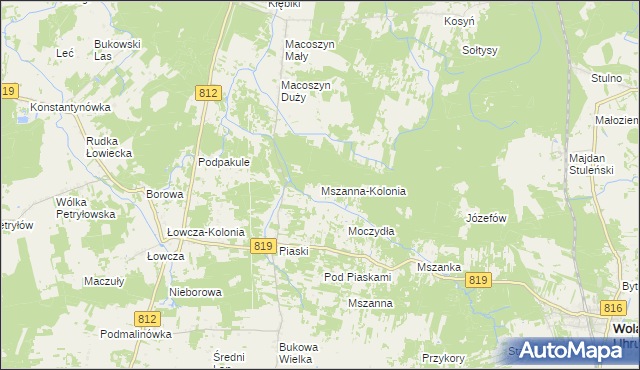 mapa Mszanna-Kolonia, Mszanna-Kolonia na mapie Targeo