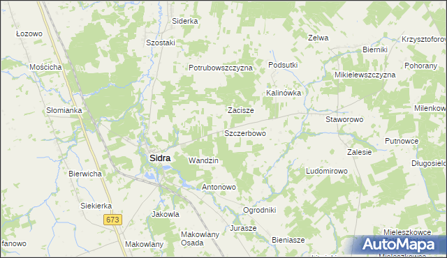 mapa Szczerbowo, Szczerbowo na mapie Targeo