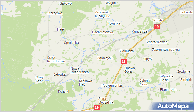 mapa Zamczysk gmina Sokółka, Zamczysk gmina Sokółka na mapie Targeo